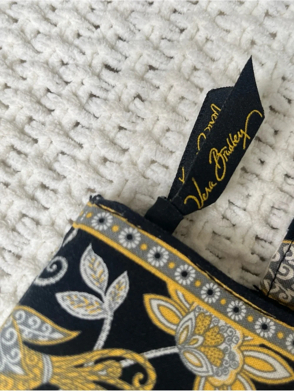 Vtg Vera Bradley Yellow Bird Floral Paisley Retired Pattern Bag Tote Quilted